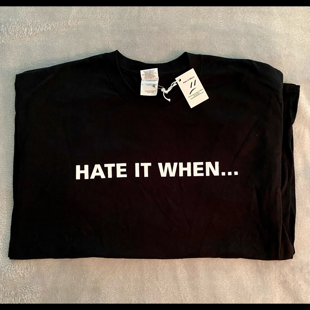 Large black T-shirt with message, NWT  unisex